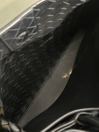 BOTTEGA VENETA Andiamo編織單肩包 - 中號黑金