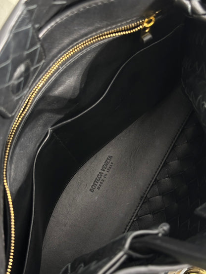 BOTTEGA VENETA Andiamo編織單肩包 - 中號黑金