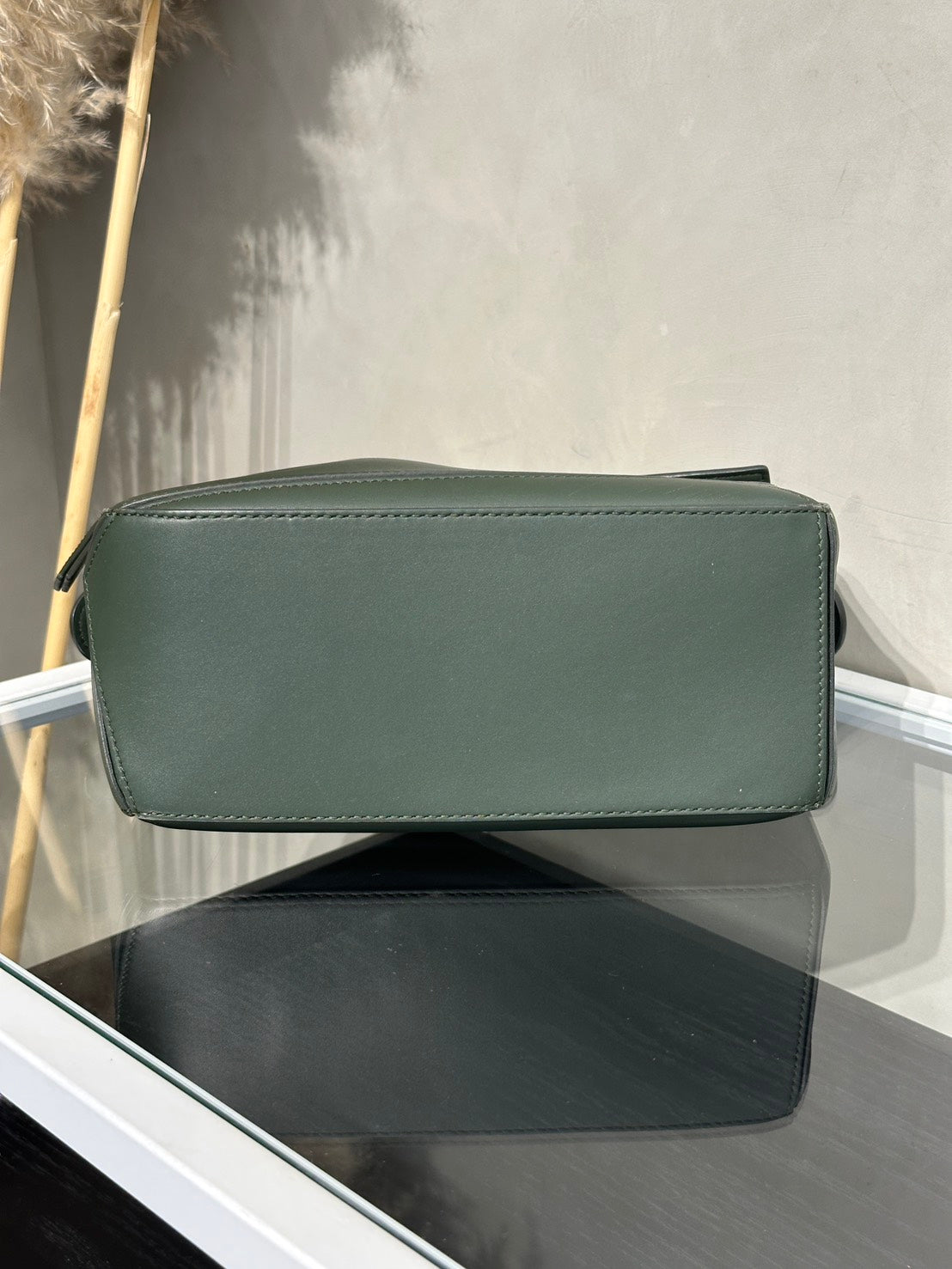 LOEWE Puzzle小牛皮手袋 - 小號綠