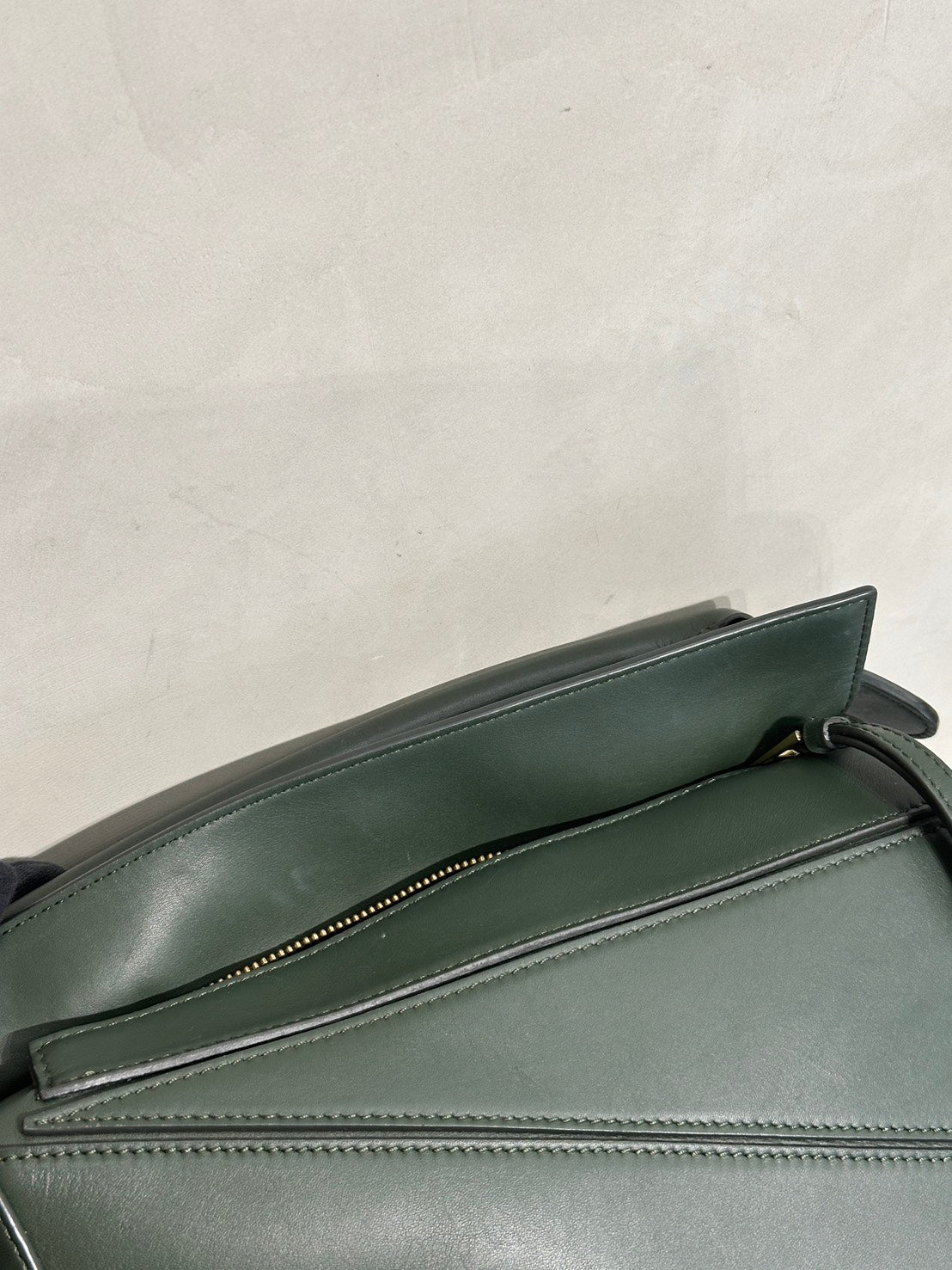 LOEWE Puzzle小牛皮手袋 - 小號綠
