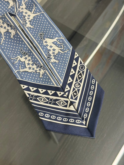 HERMES Cheval de Coeur Bandana愛心駿馬Twilly - 藍
