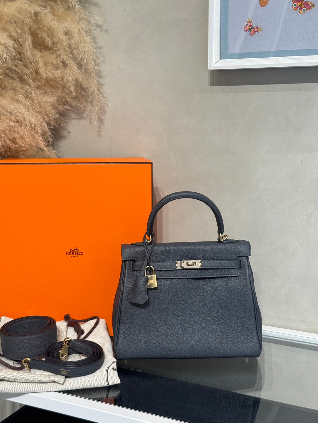 HERMES Kelly 25 - Gris Misty H0 霧霾灰香檳金 W