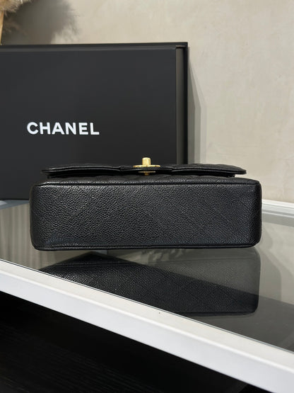 CHANEL 經典口蓋包 CF23 - 粒面牛皮黑金