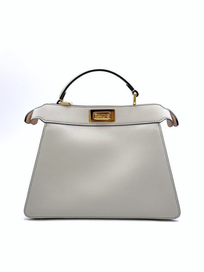 FENDI Peekaboo petite 手提包 - 小號淺灰
