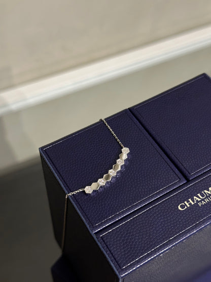 CHAUMET Bee de Chaumet 18K白金鑽石項鍊