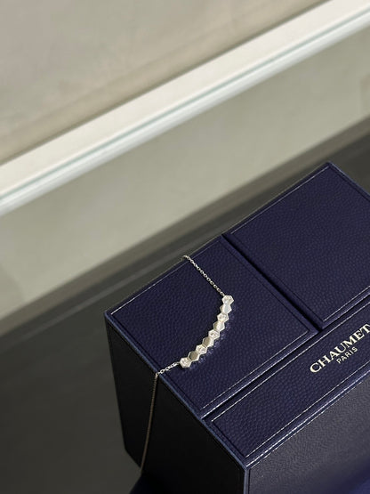 CHAUMET Bee de Chaumet 18K白金鑽石項鍊