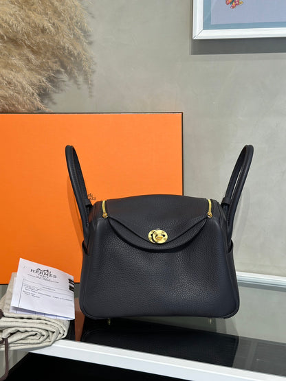 HERMES Lindy 26 - Caban 3Y 水冰藍金 K
