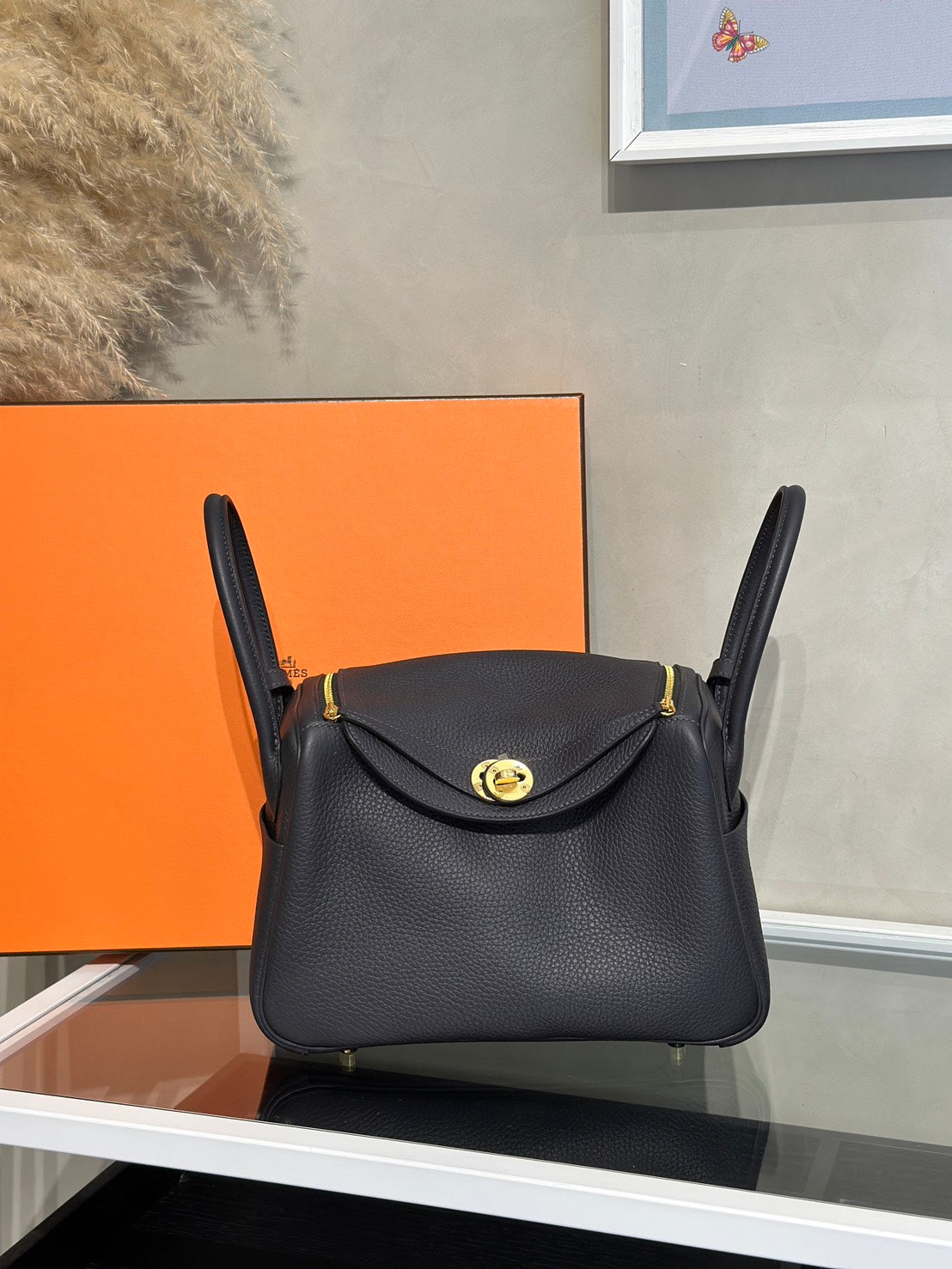 HERMES Lindy 26 - Caban 3Y 水冰藍金 K