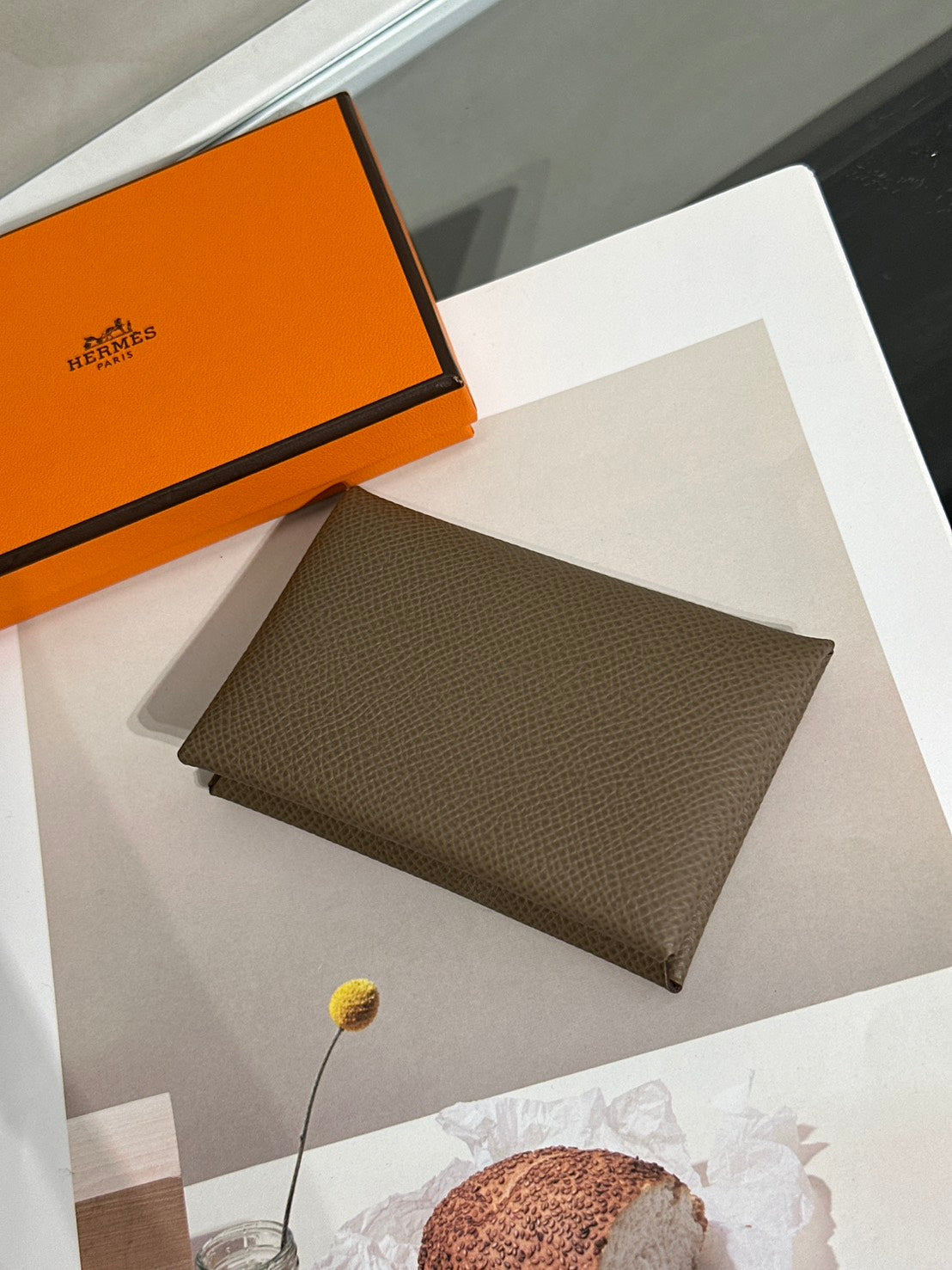 HERMES Calvi 卡包 - Etoupe 18 大象灰 Z