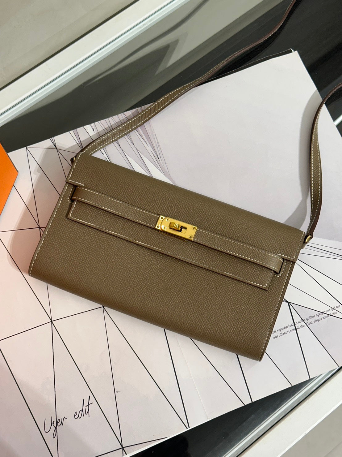 HERMES Kelly To Go - Etoupe 18 大象灰金 U