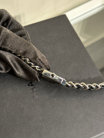 CHANEL 經典Premiers Rock皮穿鍊方糖腕錶 - S黑銀