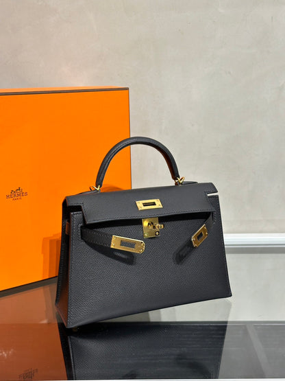 HERMES Mini Kelly ll - Noir 89 黑金 B