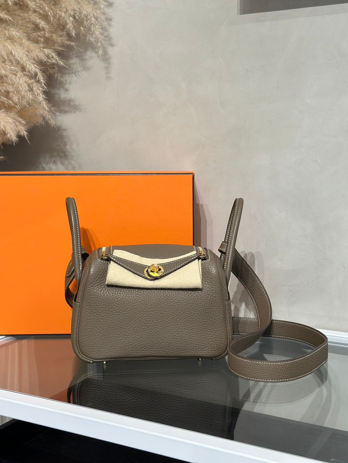 HERMES Mini Lindy - Etoupe 18 大象灰金 Y