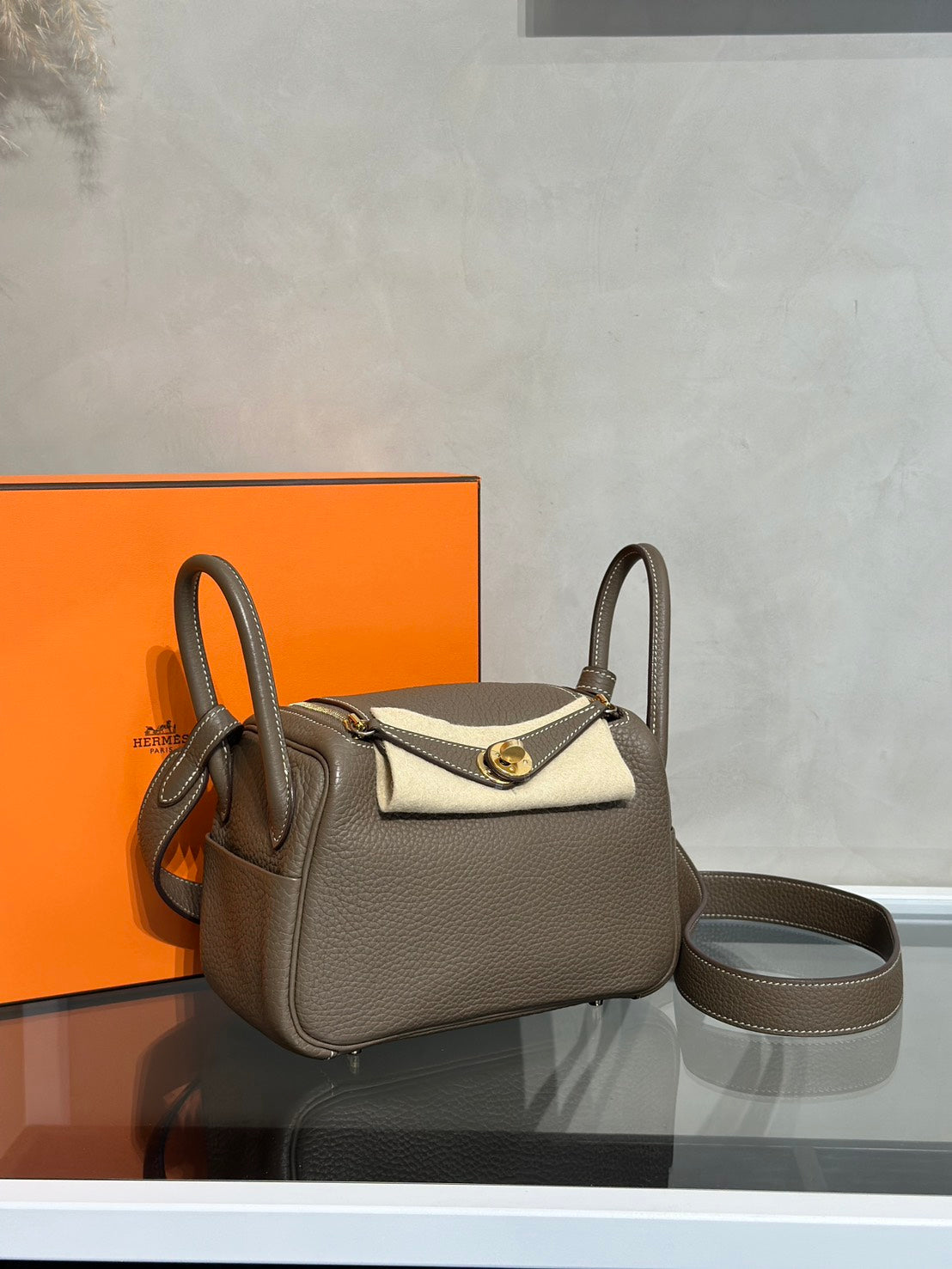 HERMES Mini Lindy - Etoupe 18 大象灰金 Y