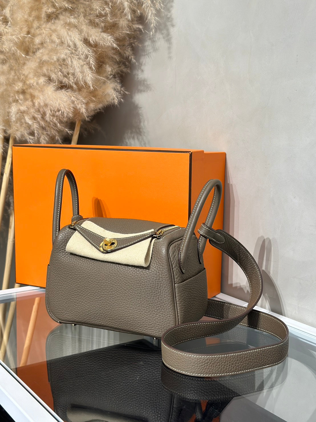 HERMES Mini Lindy - Etoupe 18 大象灰金 Y