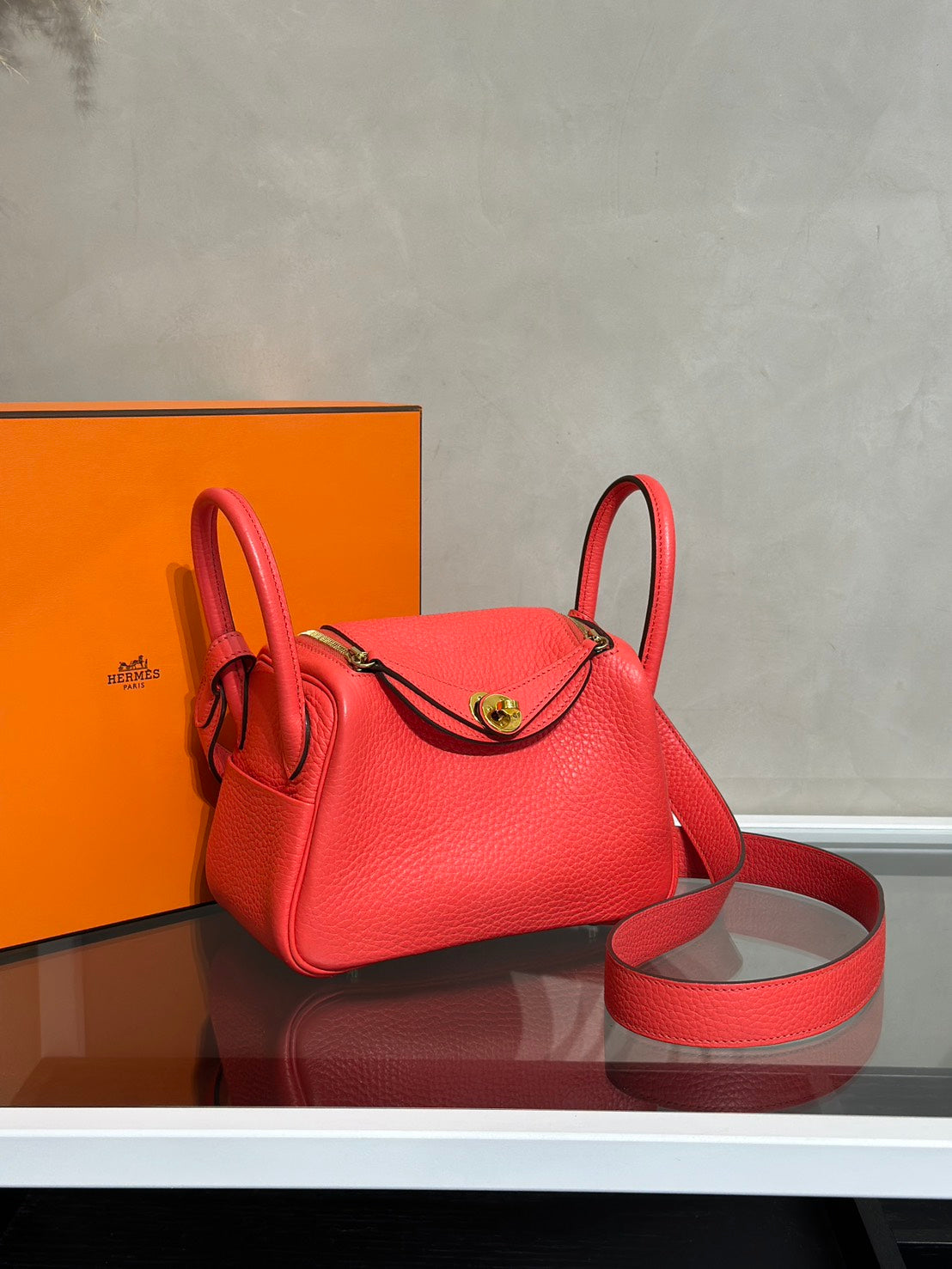 HERMES Mini Lindy - Rose Texas 0E 德克薩斯粉金 Z