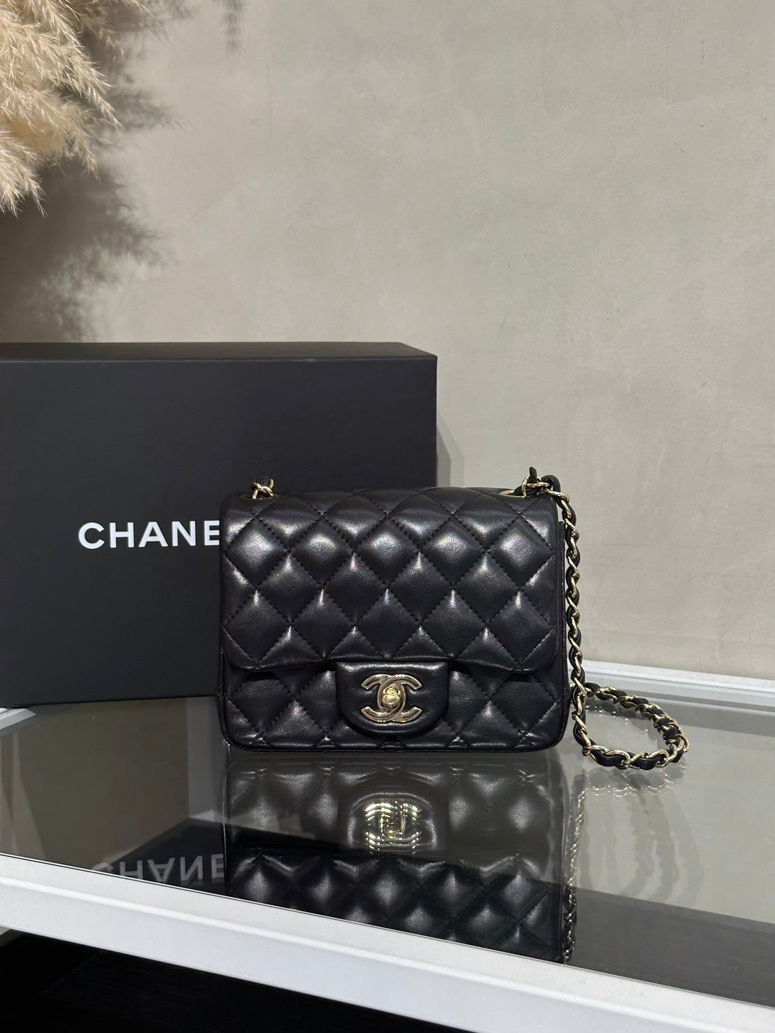 CHANEL 經典口蓋包方胖子 17 - 黑金23開
