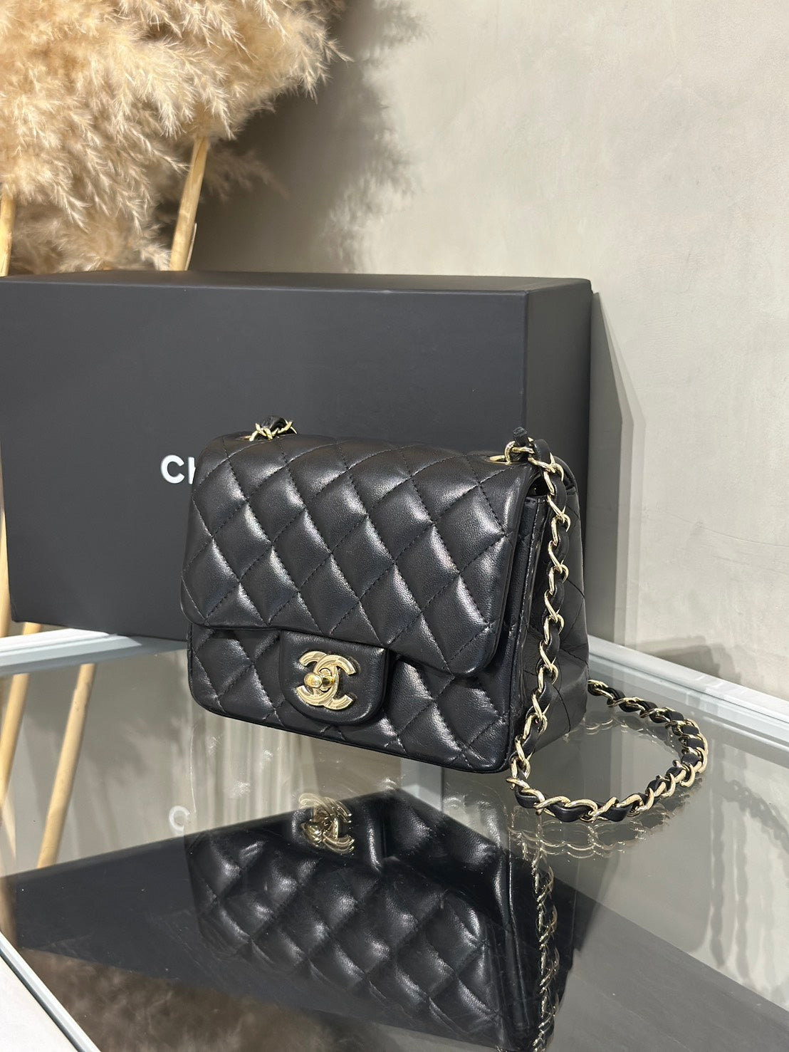 CHANEL 經典口蓋包方胖子 17 - 黑金23開