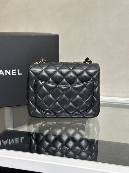 CHANEL 經典口蓋包方胖子 17 - 黑金23開