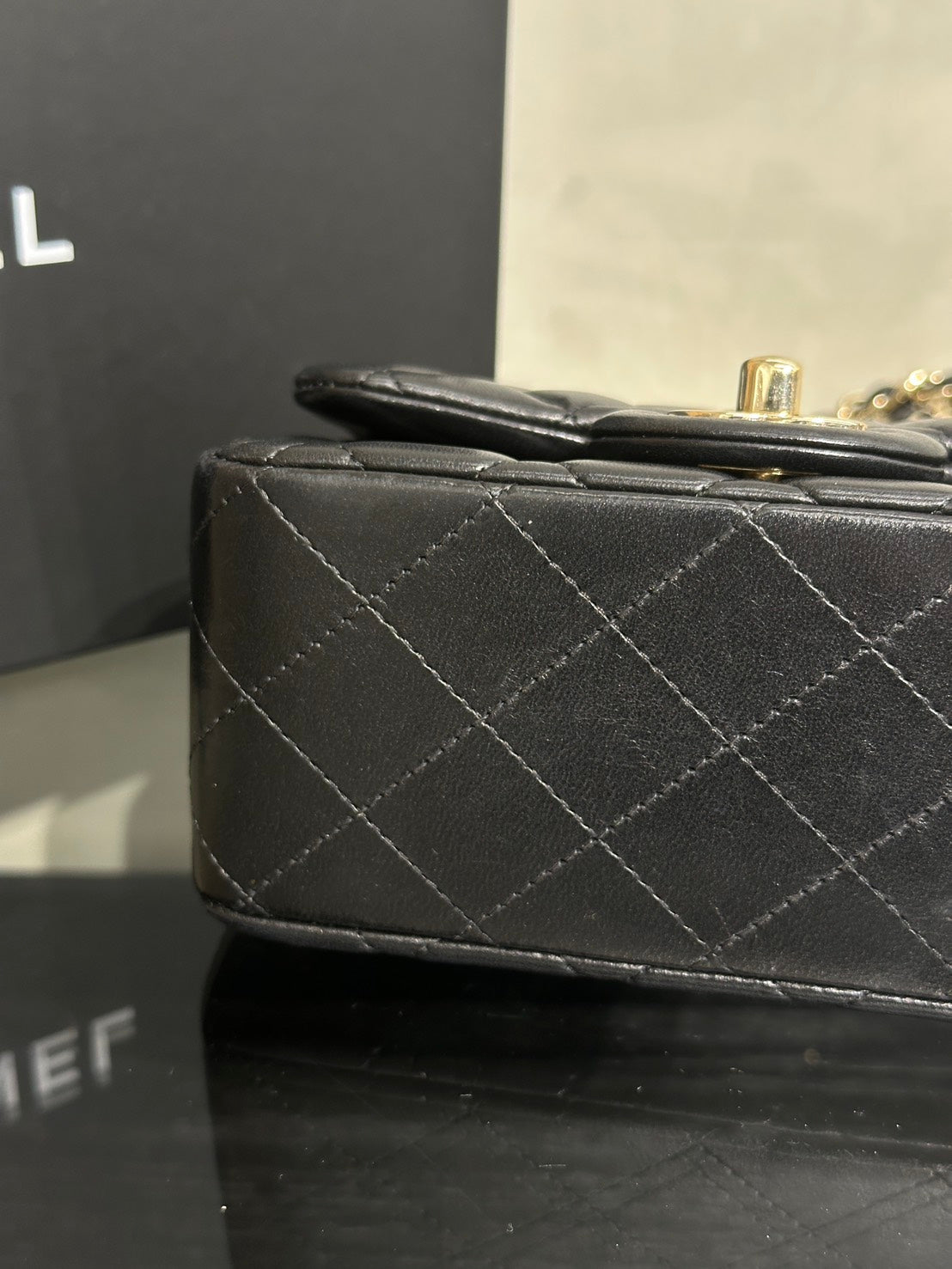 CHANEL 經典口蓋包方胖子 17 - 黑金23開