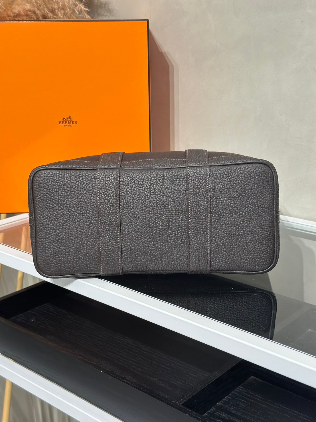 HERMES Garden Party 30 - Bai Brun T3 帆布棗棕色 G