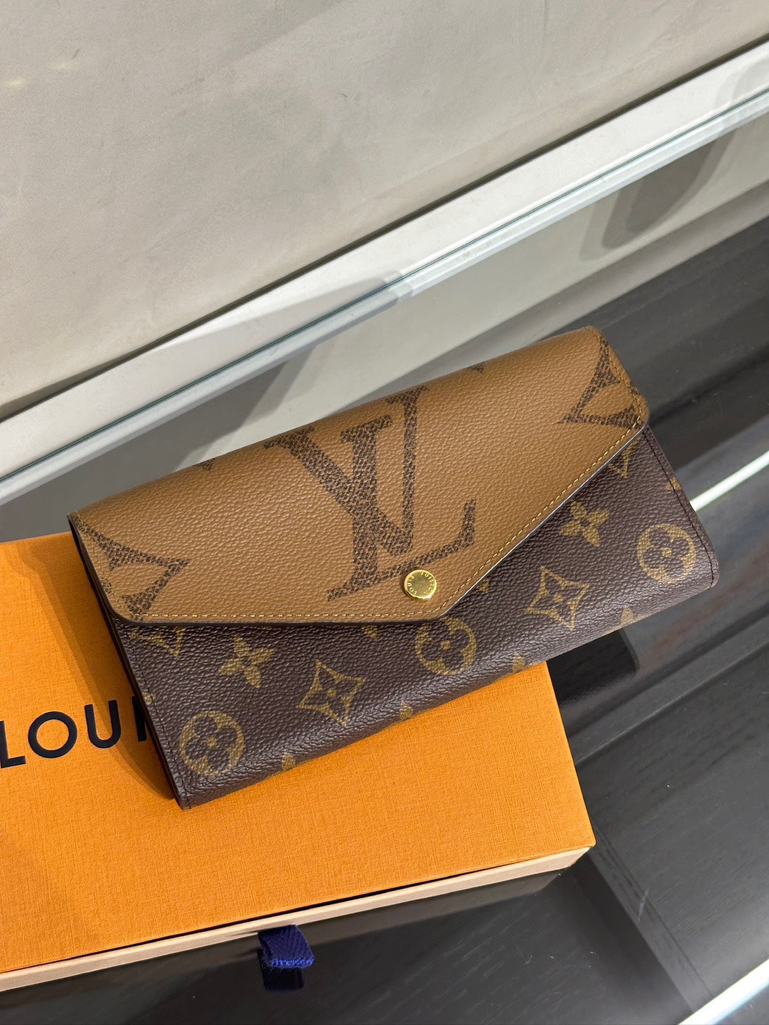 LOUIS VUITTON Sarah信封雙折拚色長夾
