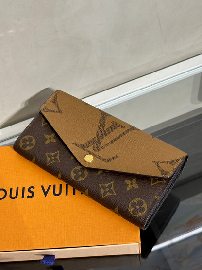LOUIS VUITTON Sarah信封雙折拚色長夾