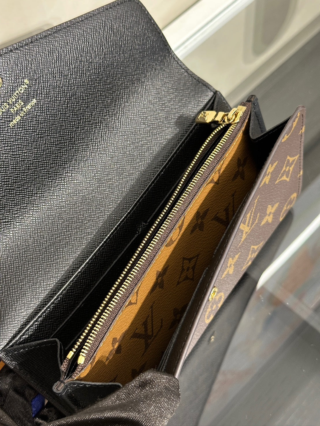 LOUIS VUITTON Sarah信封雙折拚色長夾