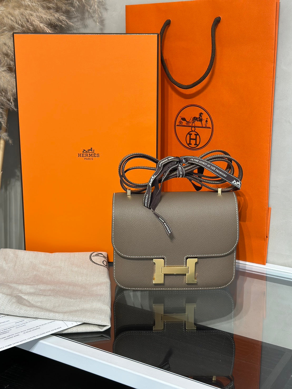 HERMES Mini Constance 19 - Etoupe 18 大象灰金 G