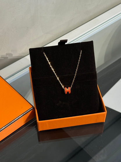 HERMES Mini Pop H項鍊 - 愛馬仕橘金