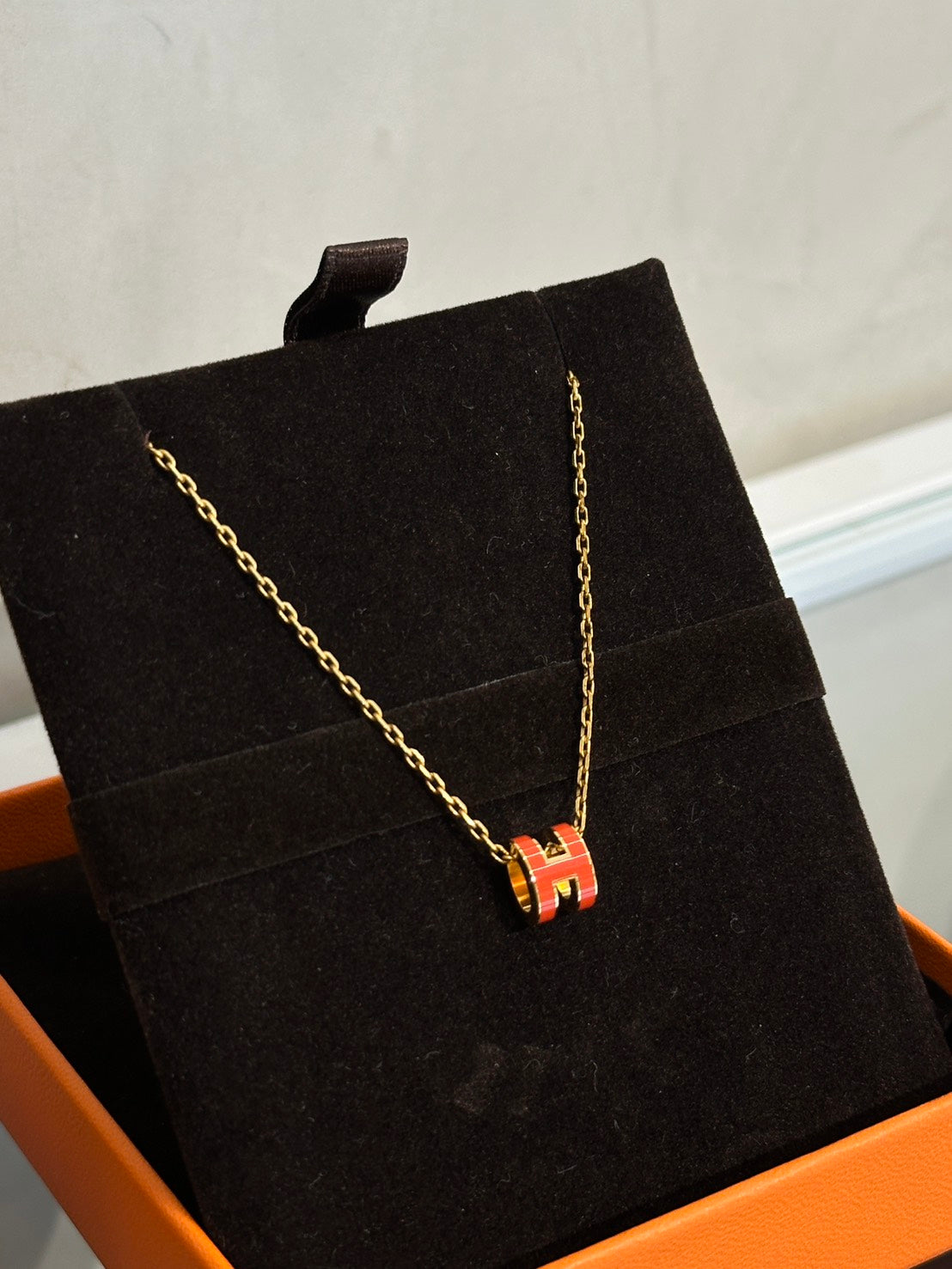 HERMES Mini Pop H項鍊 - 愛馬仕橘金