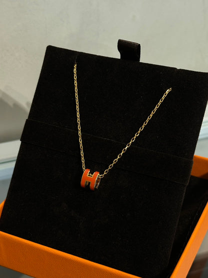 HERMES Mini Pop H項鍊 - 愛馬仕橘金
