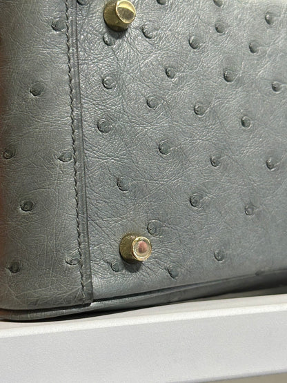 HERMES Mini Lindy - Vert Amande 63 鴕鳥皮杏仁綠金 U