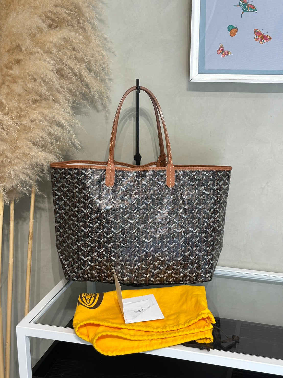 GOYARD 經典亞麻帆布Tote - 小號棕