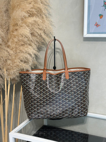 GOYARD 經典亞麻帆布Tote - 小號棕