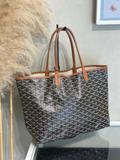 GOYARD 經典亞麻帆布Tote - 小號棕