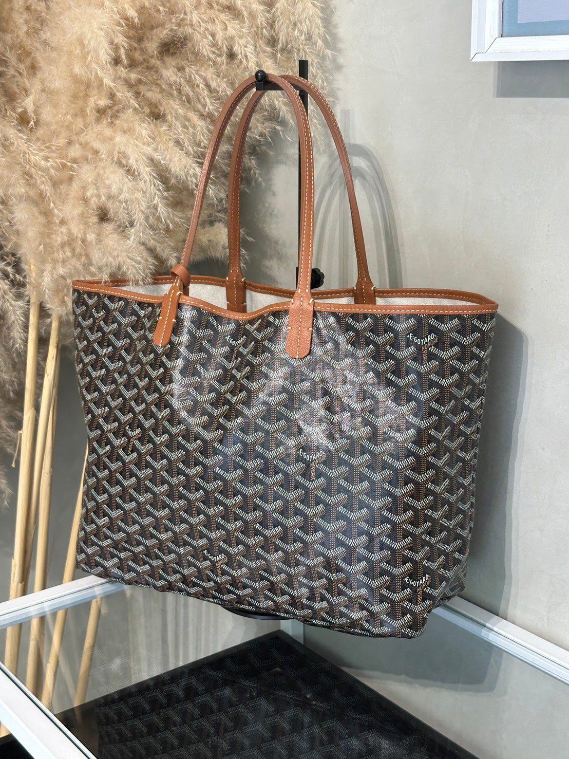 GOYARD 經典亞麻帆布Tote - 小號棕