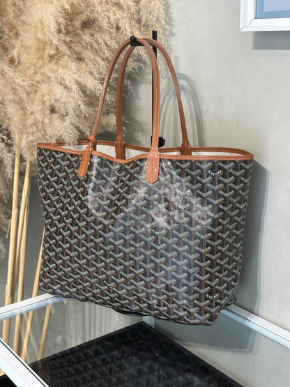 GOYARD 經典亞麻帆布Tote - 小號棕