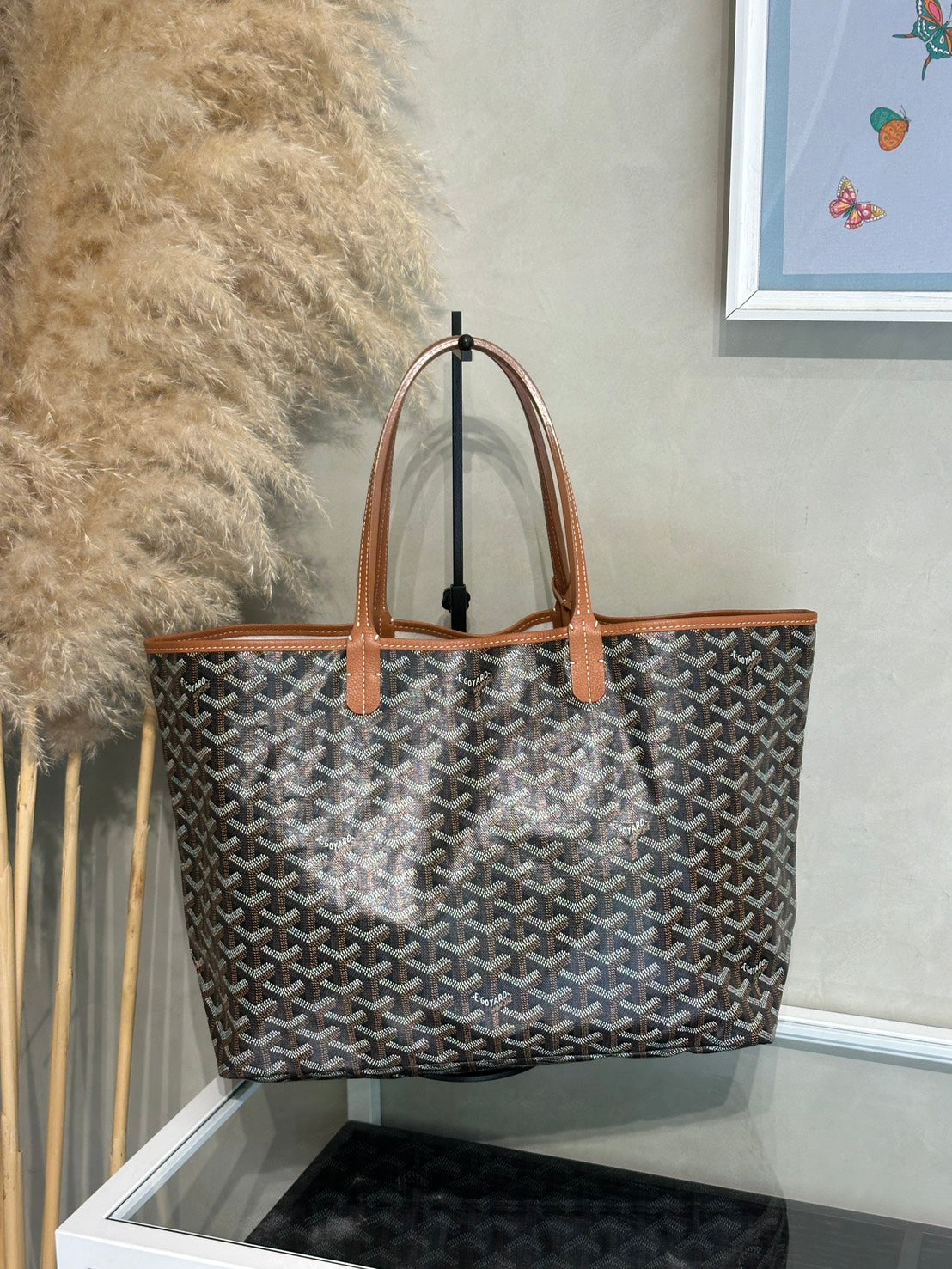 GOYARD 經典亞麻帆布Tote - 小號棕