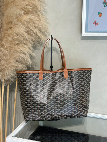 GOYARD 經典亞麻帆布Tote - 小號棕