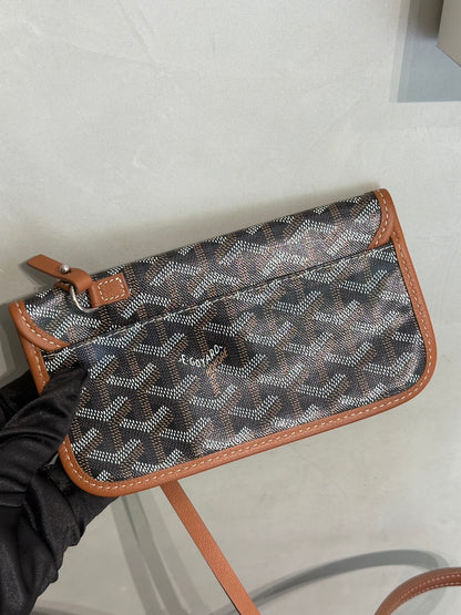 GOYARD 經典亞麻帆布Tote - 小號棕