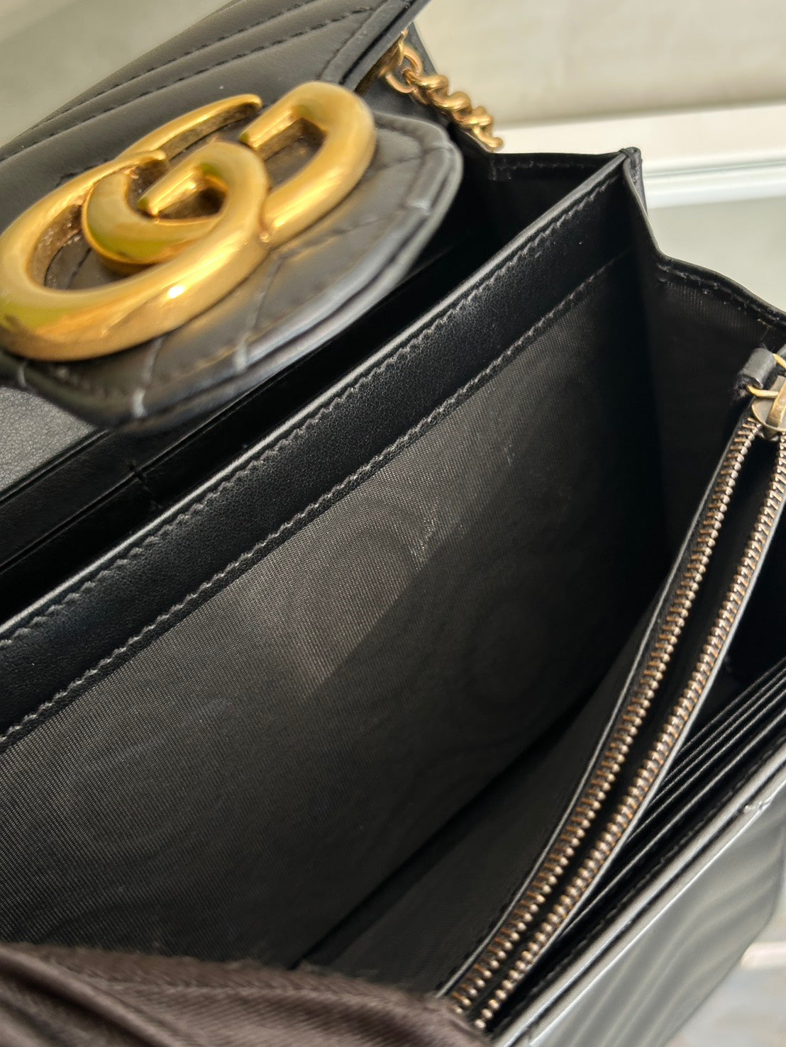 GUCCI Marmont Matelasse風琴WOC - 黑金