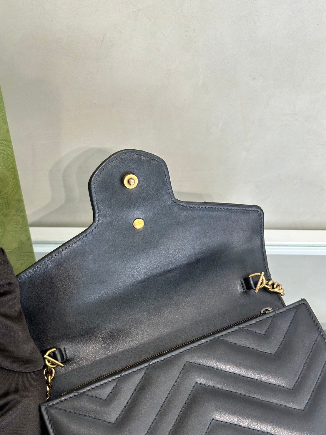GUCCI Marmont Matelasse風琴WOC - 黑金