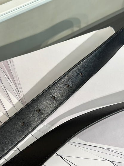 LOUIS VUITTON 羽毛造型釦雙面腰帶 80