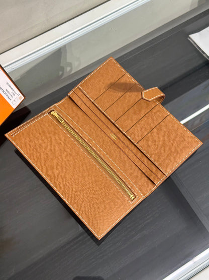 HERMES Bearn雙折長夾 - Gold 37 金棕金 W