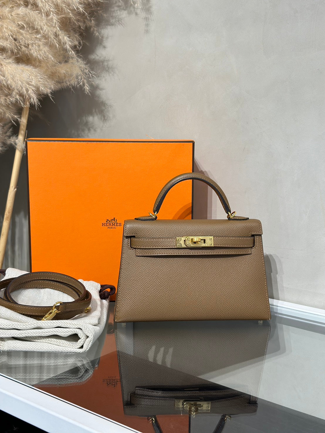 HERMES Mini Kelly ll - Teddy 3G 栗子金 Z