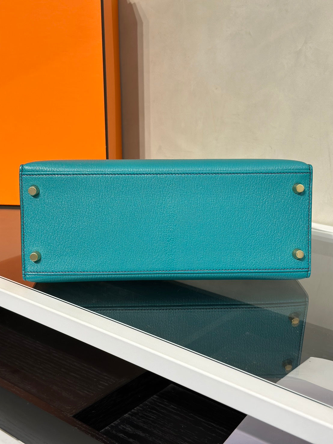 HERMES Kelly 28 - Bleu Paon/Bleu Electrique 孔雀藍拚電光藍金 A