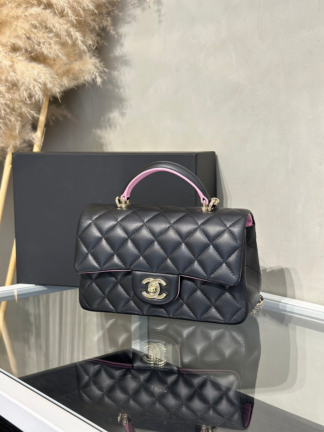 CHANEL 23P Handle Mini CF20 - 黑拚粉金