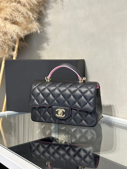 CHANEL 23P Handle Mini CF20 - 黑拚粉金