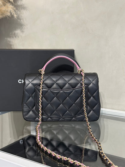 CHANEL 23P Handle Mini CF20 - 黑拚粉金